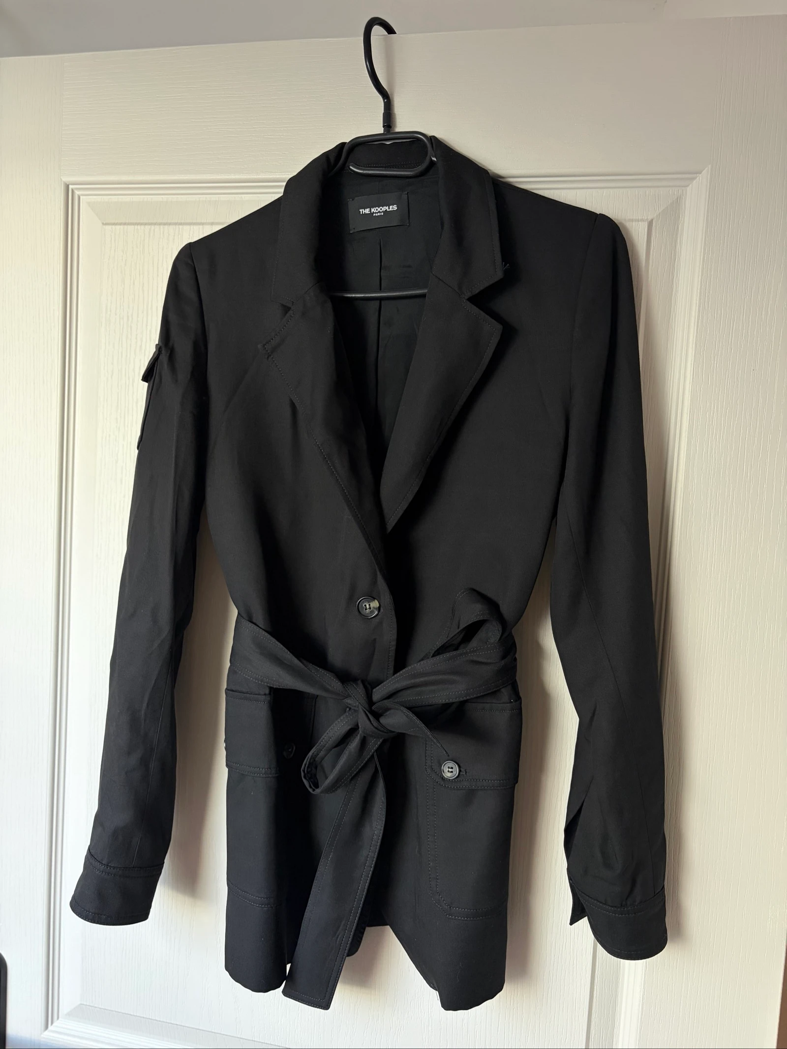 The Kooples Paris Blazer ceinturé noir en Lyocell – Taille 34